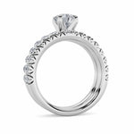 2CTW Round Shaped Lab Grown Diamond (F/VS) Classic Accented Set With Band and Engagement Ring in 14K Gold