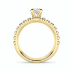 2CTW Round Shaped Lab Grown Diamond (F/VS) Classic Accented Set With Band and Engagement Ring in 14K Gold