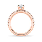 2CTW Round Shaped Lab Grown Diamond (F/VS) Classic Accented Set With Band and Engagement Ring in 14K Gold