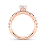 2CTW Round Shaped Lab Grown Diamond (F/VS) Classic Accented Set With Band and Engagement Ring in 14K Gold