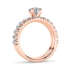2CTW Round Shaped Lab Grown Diamond (F/VS) Classic Accented Set With Band and Engagement Ring in 14K Gold
