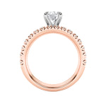 2CTW Round Shaped Lab Grown Diamond (F/VS) Classic Accented Set With Band and Engagement Ring in 14K Gold