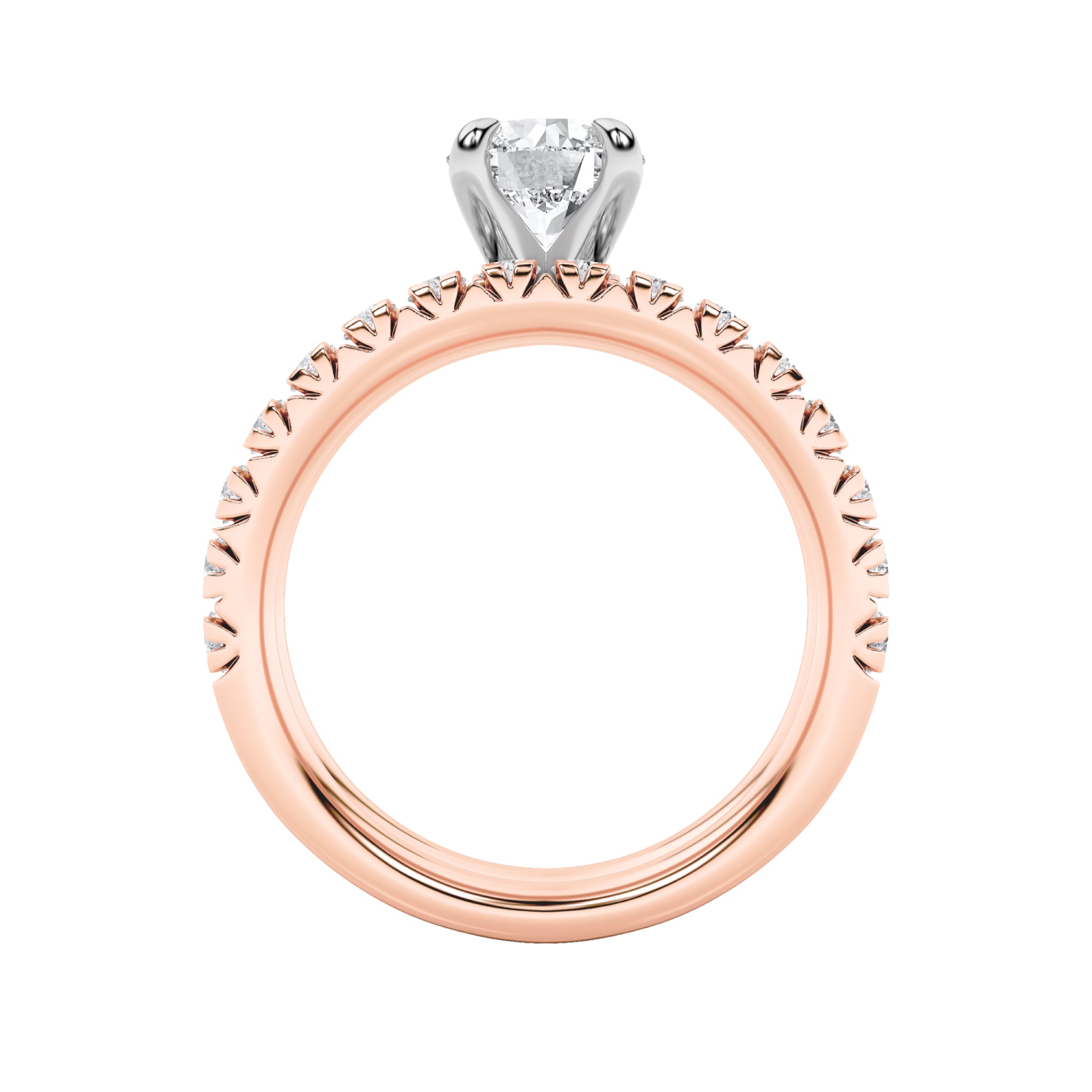 2CTW Round Shaped Lab Grown Diamond (F/VS) Classic Accented Set With Band and Engagement Ring in 14K Gold