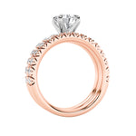 2CTW Round Shaped Lab Grown Diamond (F/VS) Classic Accented Set With Band and Engagement Ring in 14K Gold