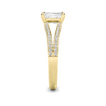 2CTW Emerald Shaped Lab Grown Diamond (F/VS) Split Shank Accented Engagement Ring in 14K Gold