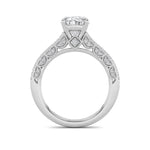2CTW Oval Shaped Lab Grown Diamond (F/VS) Split Shank Accented Engagement Ring in 14K Gold