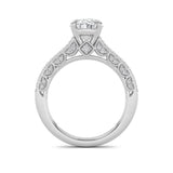 2CTW Oval Shaped Lab Grown Diamond (F/VS) Split Shank Accented Engagement Ring in 14K Gold