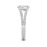 2CTW Oval Shaped Lab Grown Diamond (F/VS) Split Shank Accented Engagement Ring in 14K Gold