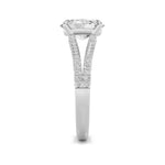 2CTW Oval Shaped Lab Grown Diamond (G/VS) Split Shank Accented Engagement Ring in 14K Gold