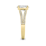 2CTW Oval Shaped Lab Grown Diamond (F/VS) Split Shank Accented Engagement Ring in 14K Gold