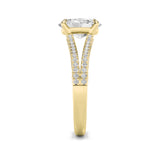 2CTW Oval Shaped Lab Grown Diamond (F/VS) Split Shank Accented Engagement Ring in 14K Gold