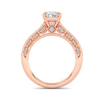 2CTW Oval Shaped Lab Grown Diamond (F/VS) Split Shank Accented Engagement Ring in 14K Gold