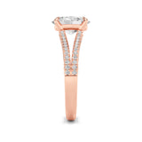2CTW Oval Shaped Lab Grown Diamond (F/VS) Split Shank Accented Engagement Ring in 14K Gold
