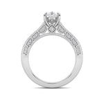 2CTW Pear Shaped Lab Grown Diamond (F/VS) Split Shank Accented Engagement Ring in 14K Gold