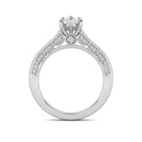 2CTW Pear Shaped Lab Grown Diamond (F/VS) Split Shank Accented Engagement Ring in 14K Gold