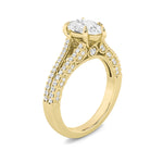 2CTW Pear Shaped Lab Grown Diamond (F/VS) Split Shank Accented Engagement Ring in 14K Gold