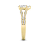 2CTW Pear Shaped Lab Grown Diamond (F/VS) Split Shank Accented Engagement Ring in 14K Gold