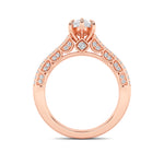 2CTW Pear Shaped Lab Grown Diamond (F/VS) Split Shank Accented Engagement Ring in 14K Gold