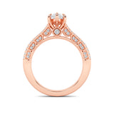 2CTW Pear Shaped Lab Grown Diamond (F/VS) Split Shank Accented Engagement Ring in 14K Gold