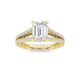 2CTW Radiant Shaped Lab Grown Diamond (F/VS) Split Shank Accented Engagement Ring in 14K Gold