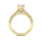 2CTW Radiant Shaped Lab Grown Diamond (F/VS) Split Shank Accented Engagement Ring in 14K Gold