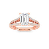 2CTW Radiant Shaped Lab Grown Diamond (F/VS) Split Shank Accented Engagement Ring in 14K Gold