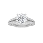 2CTW Round Shaped Lab Grown Diamond (F/VS) Split Shank Accented Engagement Ring in 14K Gold