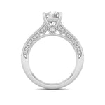 2CTW Round Shaped Lab Grown Diamond (F/VS) Split Shank Accented Engagement Ring in 14K Gold