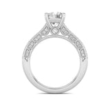 2CTW Round Shaped Lab Grown Diamond (F/VS) Split Shank Accented Engagement Ring in 14K Gold