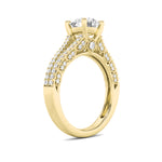 2CTW Round Shaped Lab Grown Diamond (F/VS) Split Shank Accented Engagement Ring in 14K Gold