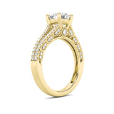 2CTW Round Shaped Lab Grown Diamond (F/VS) Split Shank Accented Engagement Ring in 14K Gold