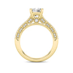 2CTW Round Shaped Lab Grown Diamond (F/VS) Split Shank Accented Engagement Ring in 14K Gold
