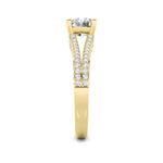 2CTW Round Shaped Lab Grown Diamond (F/VS) Split Shank Accented Engagement Ring in 14K Gold
