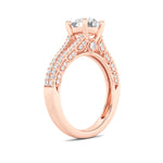 2CTW Round Shaped Lab Grown Diamond (F/VS) Split Shank Accented Engagement Ring in 14K Gold
