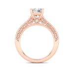 2CTW Round Shaped Lab Grown Diamond (F/VS) Split Shank Accented Engagement Ring in 14K Gold