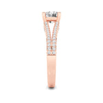2CTW Round Shaped Lab Grown Diamond (F/VS) Split Shank Accented Engagement Ring in 14K Gold