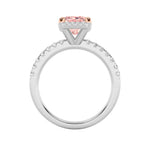 2CTW Emerald Shaped Lab Grown Diamond (F/VS) Halo Accented Engagement Ring in 14K Gold