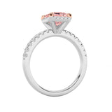 2CTW Emerald Shaped Lab Grown Diamond (F/VS) Halo Accented Engagement Ring in 14K Gold