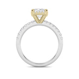 2CTW Emerald Shaped Lab Grown Diamond (F/VS) Halo Accented Engagement Ring in 14K Gold