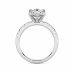 2CTW Marquise Shaped Lab Grown Diamond (F/VS) Halo Accented Engagement Ring in 14K Gold