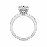 2CTW Marquise Shaped Lab Grown Diamond (F/VS) Halo Accented Engagement Ring in 14K Gold