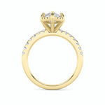 2CTW Marquise Shaped Lab Grown Diamond (F/VS) Halo Accented Engagement Ring in 14K Gold