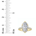 2CTW Marquise Shaped Lab Grown Diamond (F/VS) Halo Accented Engagement Ring in 14K Gold