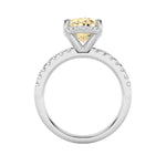 2CTW Oval Shaped Lab Grown Diamond (F/VS) Halo Accented Engagement Ring in 14K Gold
