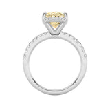 2CTW Oval Shaped Lab Grown Diamond (F/VS) Halo Accented Engagement Ring in 14K Gold