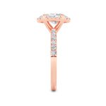 2CTW Oval Shaped Lab Grown Diamond (G/VS) Halo Accented Engagement Ring in 14K Gold