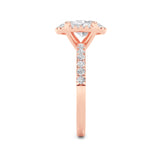 2CTW Oval Shaped Lab Grown Diamond (G/VS) Halo Accented Engagement Ring in 14K Gold