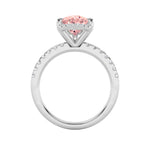 2CTW Pear Shaped Lab Grown Diamond (F/VS) Halo Accented Engagement Ring in 14K Gold