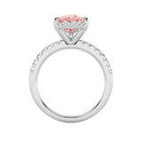2CTW Pear Shaped Lab Grown Diamond (F/VS) Halo Accented Engagement Ring in 14K Gold