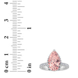 2CTW Pear Shaped Lab Grown Diamond (F/VS) Halo Accented Engagement Ring in 14K Gold